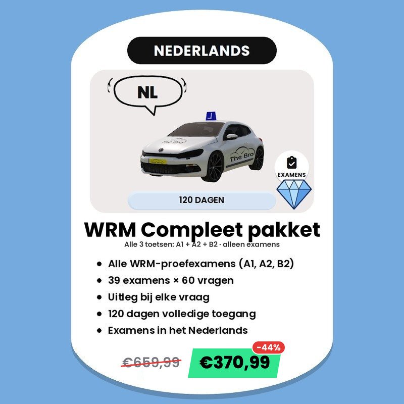 WRM Compleet pakket (A1 + A2 + B2)